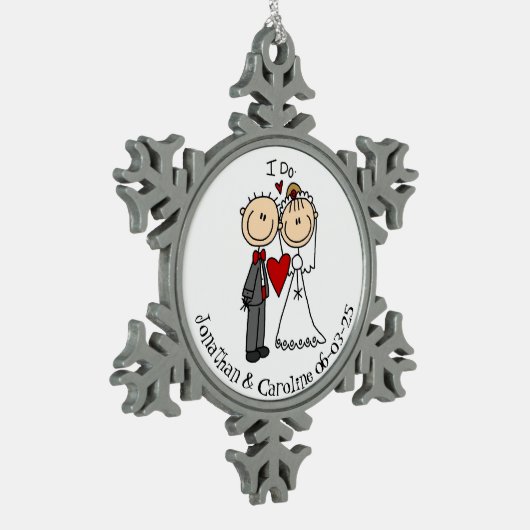 Pas getrouwd 1e kerstmis met Ornament Snowflake (Links)