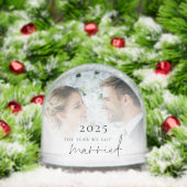 Pas getrouwd 2 foto's jaar dat we trouwden sneeuwbol (Kerstmis)