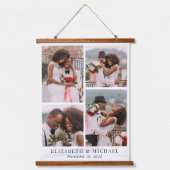 Pas getrouwd 4 Fotocollage bruiloft Hangend Wandkleed (Voorkant)