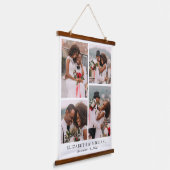Pas getrouwd 4 Fotocollage bruiloft Hangend Wandkleed (Gebogen)