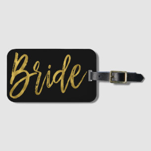 Pas getrouwd Bride Gold Folie Bagagetas Label Bagagelabel