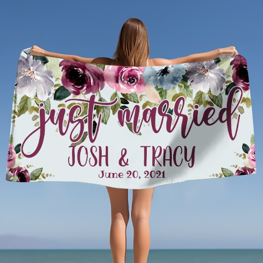 Pas Getrouwd Bruid en Bruidegom Aangepaste Trouw Strandlaken