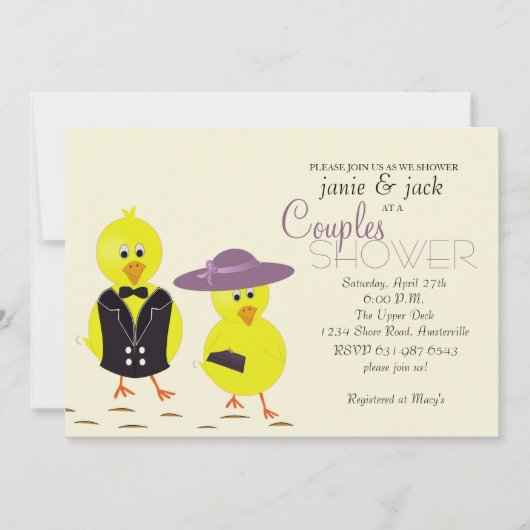 Pas getrouwd Chicks Couples Bridal Shower Invitati Kaart (Voorkant)