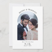 Pas getrouwd Christmas Merry & Married Arch Foto Feestdagenkaart (Voorkant)