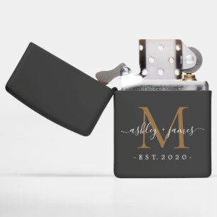 Pas getrouwd de heer Gold Monogram Names Year Est
