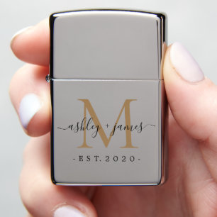 Pas getrouwd de heer Gold Monogram Names Year Est