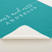Pas getrouwd de heer Mrs Green Monogram Sherpa Deken (3/4)