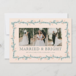 Pas getrouwd eerste kerst multiphoto vakantie Kaar Feestdagenkaart