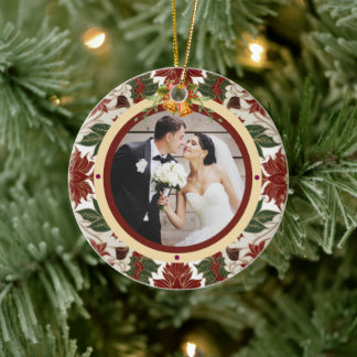 Pas getrouwd Eerste Kerstfoto Ornament Custom