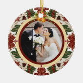 Pas getrouwd Eerste Kerstfoto Ornament Custom (Voorkant)