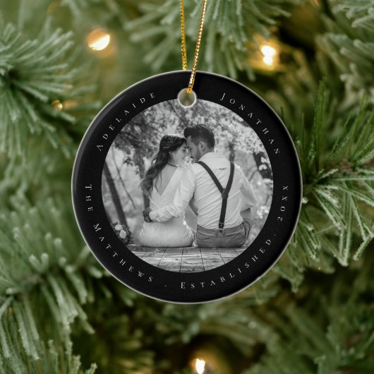 Pas getrouwd Eerste kersthuwelijk Datum vastgestel Keramisch Ornament (Boom)