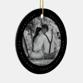 Pas getrouwd Eerste kersthuwelijk Datum vastgestel Keramisch Ornament (Rechts)
