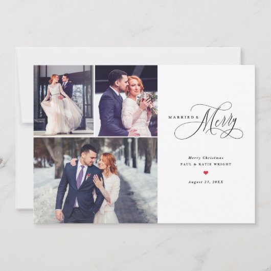 Pas getrouwd eerste kerstKaart (Voorkant)