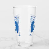 Pas getrouwd Elegant Blue Peacock Pint Glass Glas (Links)