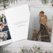 Pas getrouwd elegante Merry Christmas 6 fotocollag Feestdagen Kaart