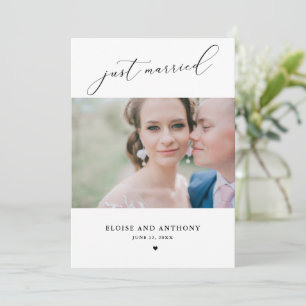 Pas Getrouwd Foto Elopement Aankondigingskaart Aankondiging