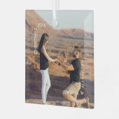 Pas getrouwd foto glas ornament (Voorkant links)