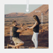 Pas getrouwd foto glas ornament (Achterkant)