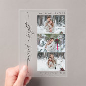 Pas getrouwd Getrouwd en Bright First Christmas Fo Acryl Uitnodigingen (Insitu (Draagbaar))