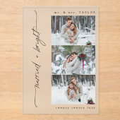 Pas getrouwd Getrouwd en Bright First Christmas Fo Acryl Uitnodigingen (Voorkant)