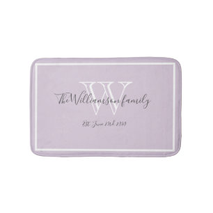 Pas getrouwd Gift Elegant Familie Monogram Script  Badmat