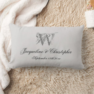 Pas getrouwd Gift Monogram Naam Chic Script Keepsa Kussen
