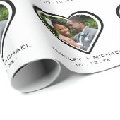 Pas getrouwd hart foto Afbeelding bruiloft Cadeaupapier (Rol Hoek)