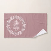 Pas getrouwd Keepomwille Couple Pink WreatMonogram Bad Handdoek (Handdoek)