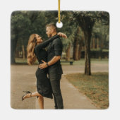 Pas getrouwd Keepsake, Kerst als Mr Mrs. Keramisch Ornament (Achterkant)