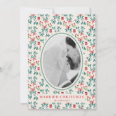 Pas getrouwd Kerst Kaart Grand Millenial Pattern (Voorkant)