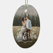 Pas getrouwd kerstboomornament keramisch ornament (Links)