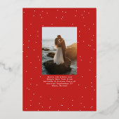 Pas getrouwd kerstcadeaufoto folie feestdagenkaart (Achterkant)