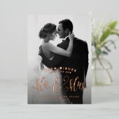 Pas getrouwd Kerstmis De heer en mevrouw Harbour w Folie Feestdagenkaart (Staand Voorkant)