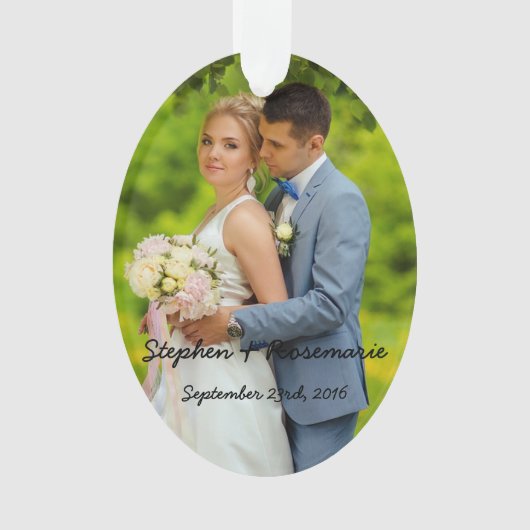 Pas getrouwd Kerstmis Ornament (voorkant)