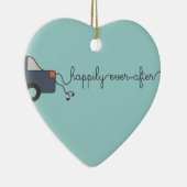 Pas getrouwd kerstversiering keramisch ornament (Rechts)