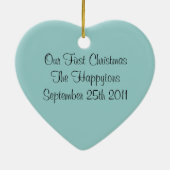 Pas getrouwd kerstversiering keramisch ornament (Achterkant)