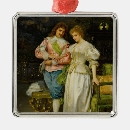 Pas getrouwd man en vrouw (bruiloft en huwelijk) metalen ornament (Voorkant)