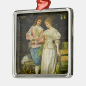 Pas getrouwd man en vrouw (bruiloft en huwelijk) metalen ornament (Links)