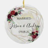 Pas getrouwd Marble Keramisch Ornament (Achterkant)