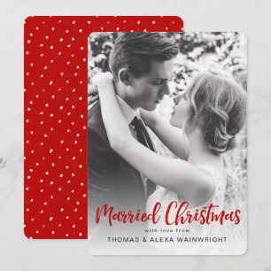 Pas getrouwd met kerstfoto's Kaart