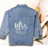 Pas getrouwd mevrouw bruiloft bruid denim jas jacket