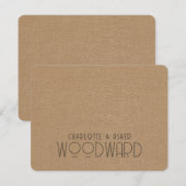 Pas getrouwd Monogram bruin reliëftextuur Notitiekaartje (Voorkant / Achterkant)