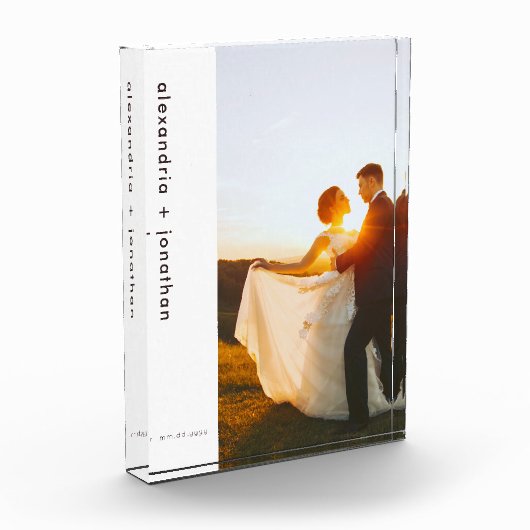 Pas getrouwd Monogram minimalistisch Moderne Foto (Links)