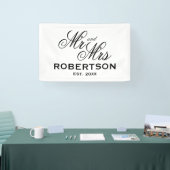 Pas getrouwd Mr. en Mrs. aangepast trouwbanner-tek Spandoek (Beurs)