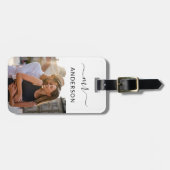 Pas getrouwd Mr. met script en Foto voor Honeymoon Bagagelabel (Voorkant horizontaal)