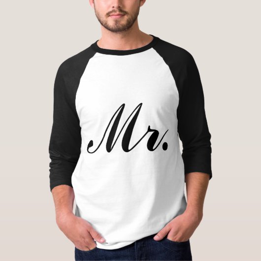 Pas getrouwd Mr Raglan T-shirt (Voorkant)