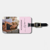 Pas getrouwd Mrs. met script en foto voor Honeymoo Bagagelabel (Voorkant horizontaal)