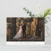 Pas getrouwd net getrouwd kerst bruiloft foto feestdagenkaart (Staand voorkant)