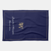 Pas getrouwd of huwelijkscadeau Elegant Monogram N Theedoek (Horizontaal)