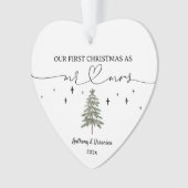 Pas getrouwd Onze eerste kerst als meneer en mevro Ornament (voorkant)